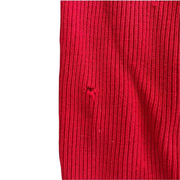 PAUL & SHARK Knit Jacket Mens XL Lined Coat Wool Heavyweight Red *snag - Picture 7 of 9